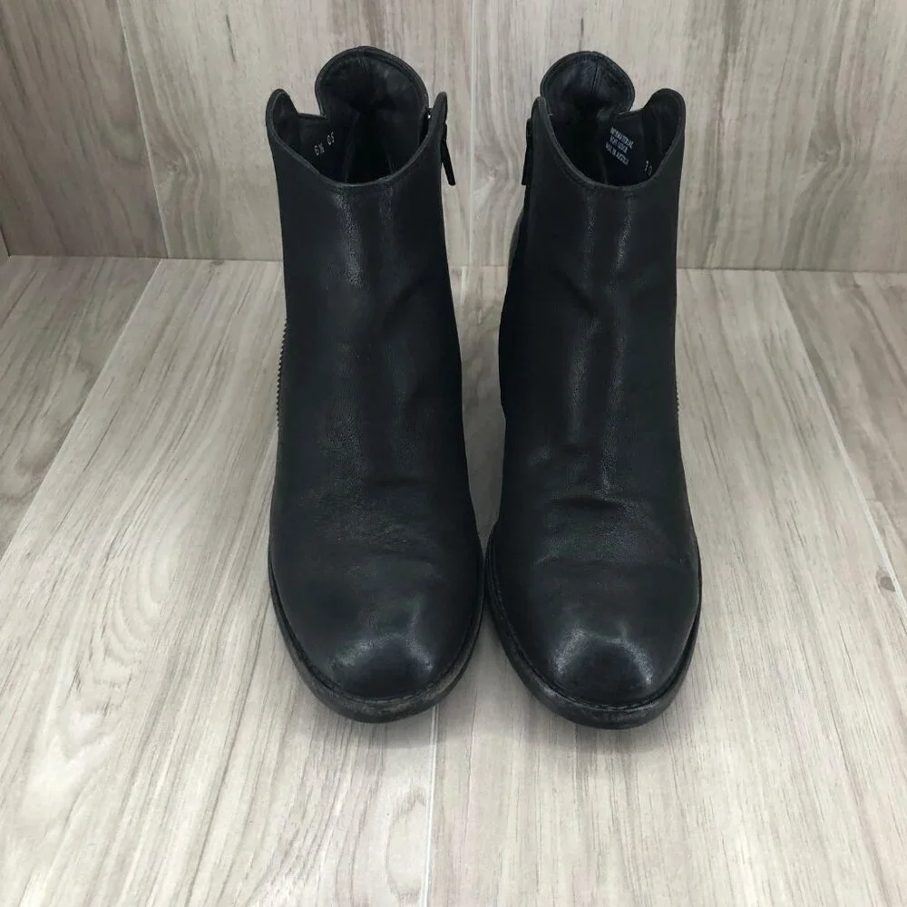 Paul Green Ankle Boots Womens UK 6.5 Aubrey Black Leather Zip Heeled Booties